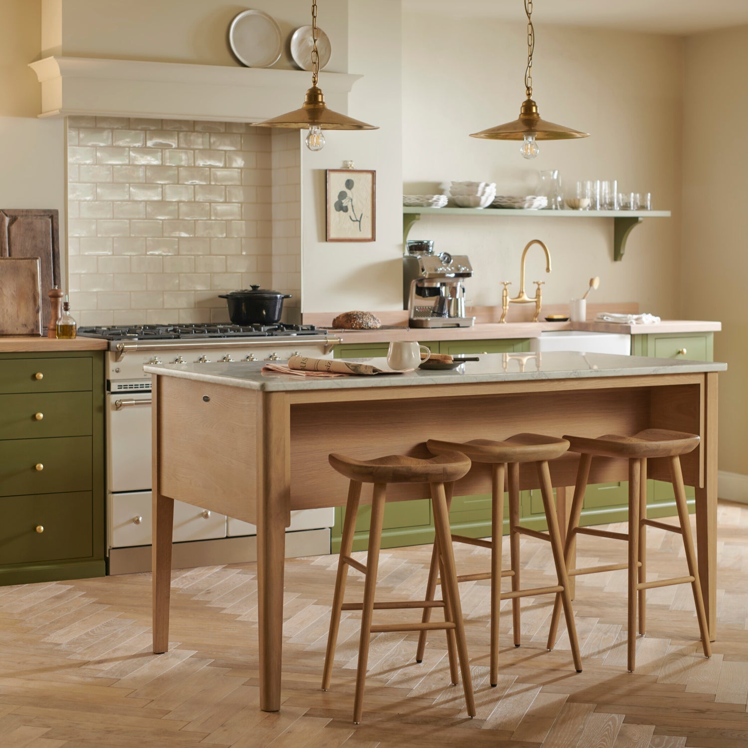 Neptune Kitchen Islands Default Borough Oak Freestanding Kitchen Island