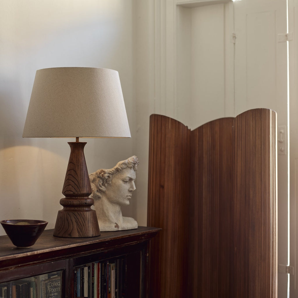 Mason Medium Wooden & Shade, Nut Brown Neptune