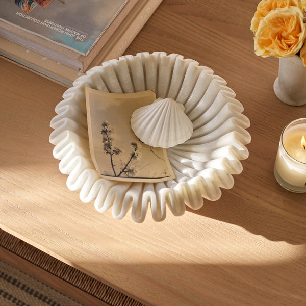 Neptune Ornaments Malpas Scalloped Marble Bowl