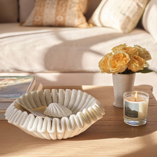 Neptune Ornaments Malpas Scalloped Marble Bowl