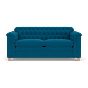 Lottie Medium Sofa, Isla Kingfisher with Vintage Oak Legs