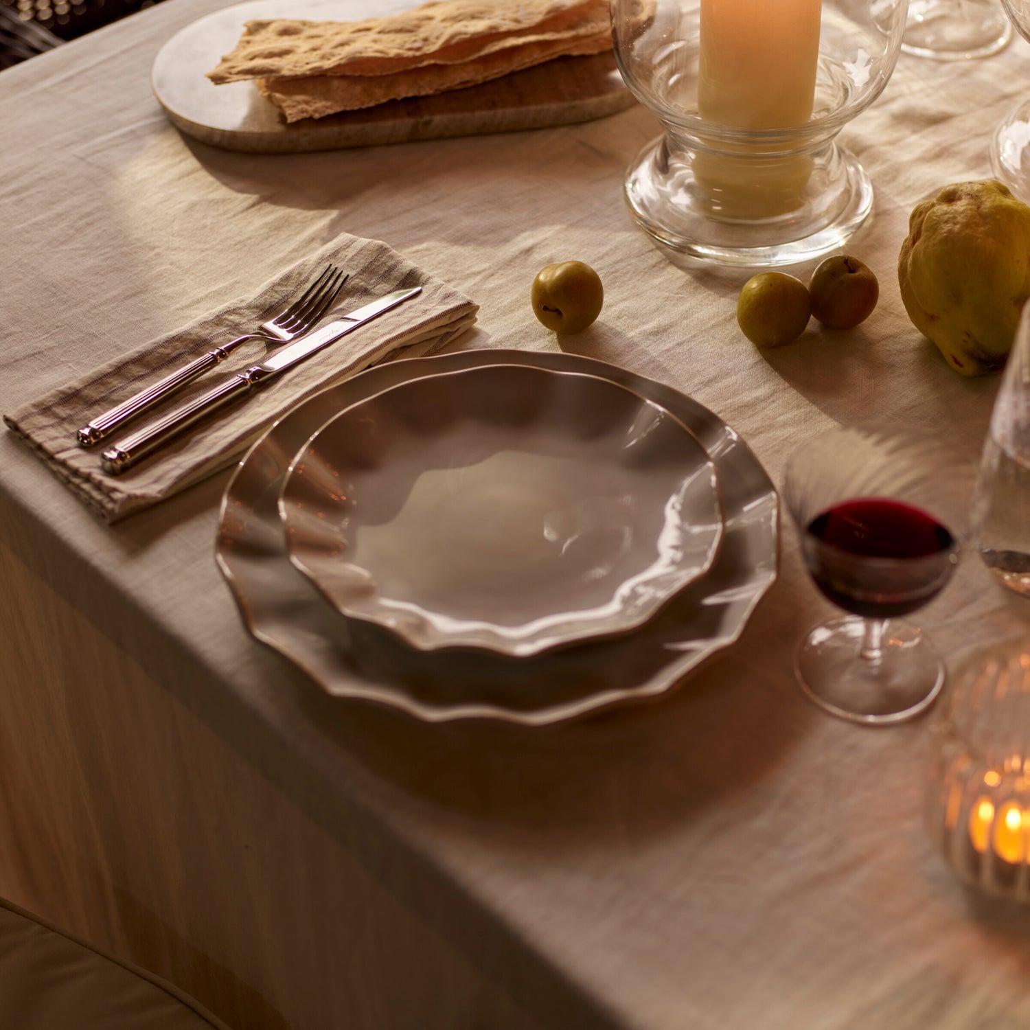 Neptune Table Linen & Accessories Emily Linen Tablecloth