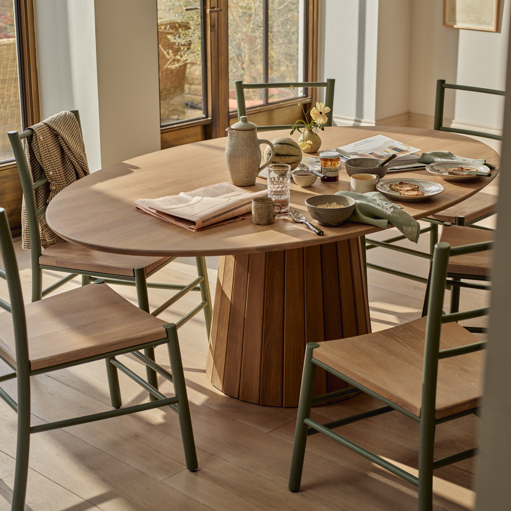 Stratford Elliptical Oak Dining Table Neptune