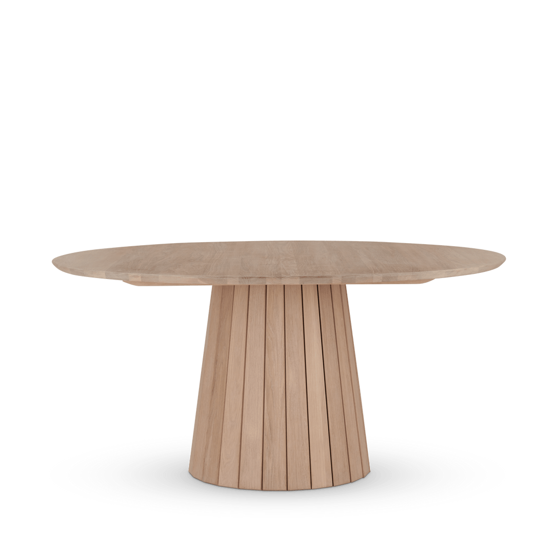 Stratford 6 Seater Round Oak Dining Table – Neptune