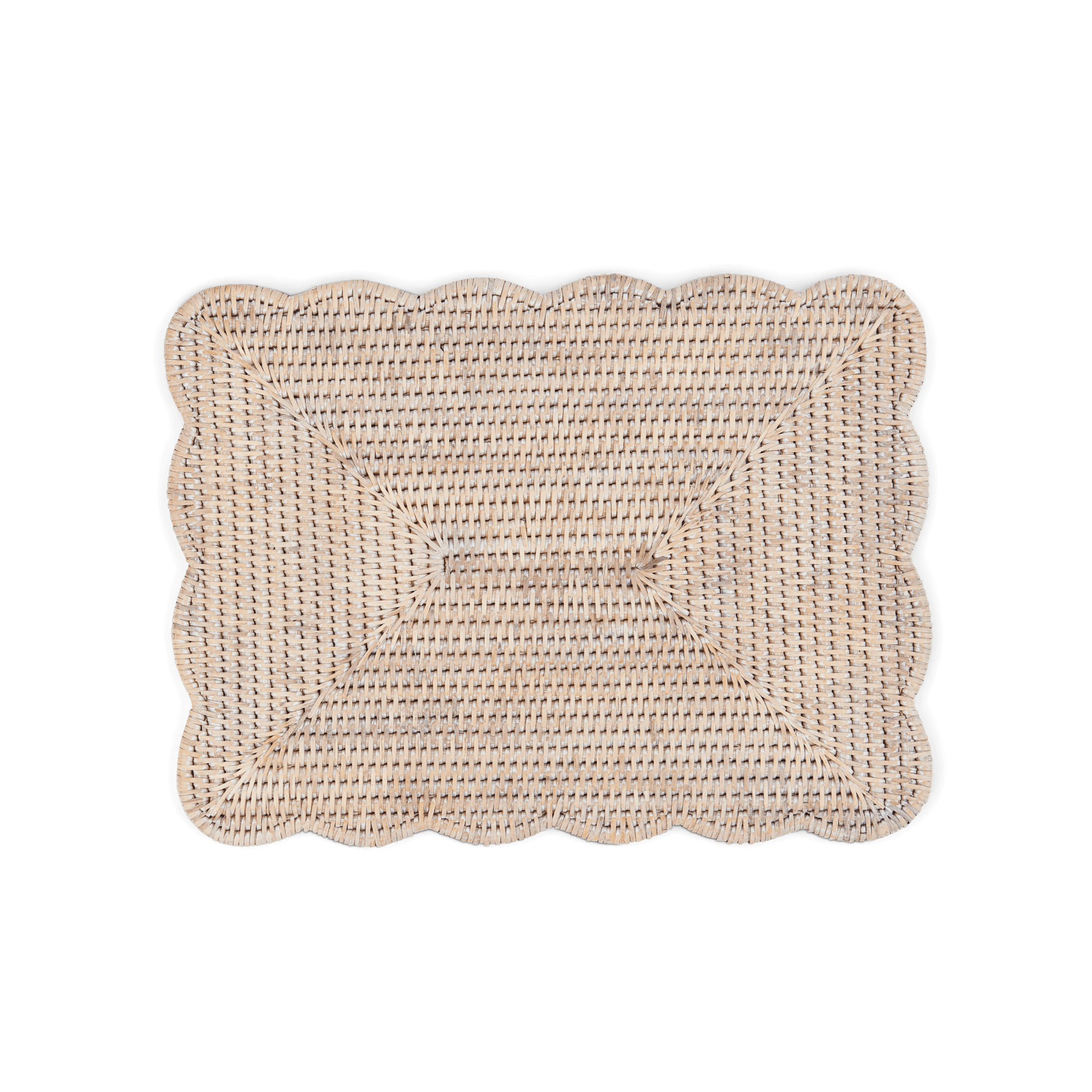 Neptune Tabletop Accessories Default Ashcroft Rectangular Scalloped Placemats, Set of 6