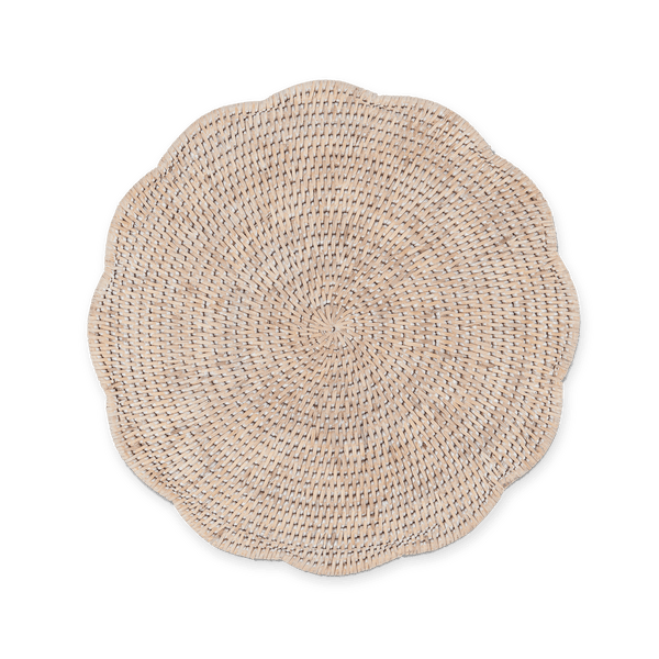 Neptune Tabletop Accessories Default Ashcroft Round Scalloped Placemats, Set of 6