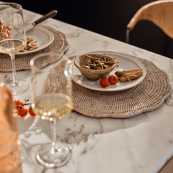 Neptune Tabletop Accessories Default Ashcroft Round Scalloped Placemats, Set of 6