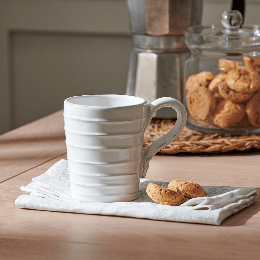Mug à Cappuccino « The Best Coffee » - En Céramique Beige - Motif Texte - Neuf Sous Emballage