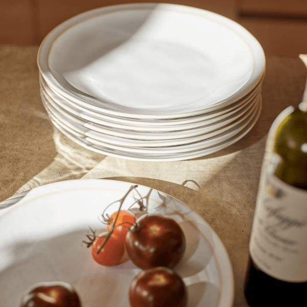 Neptune Tabletop Reactive white Clovelly Dinner Plate, Set of 6