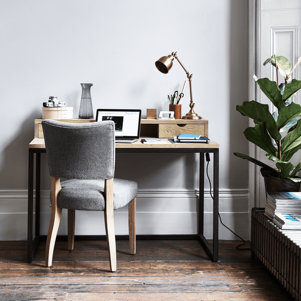 Neptune Furniture_Upholstery_Upholstered dining & bar stools default Renewed Mowbray Dining Chair Heavyweight Linen Spelt - Natural Oak