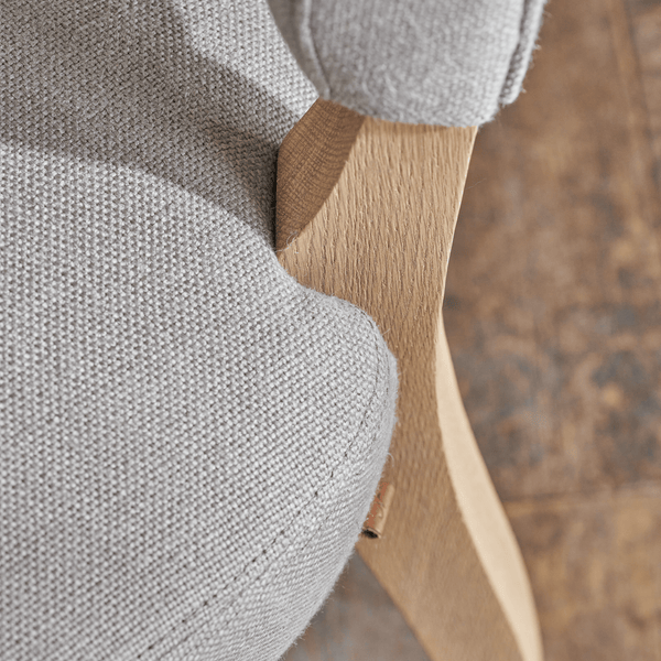 Neptune Furniture_Upholstery_Upholstered dining & bar stools default Renewed Mowbray Dining Chair Heavyweight Linen Spelt - Natural Oak