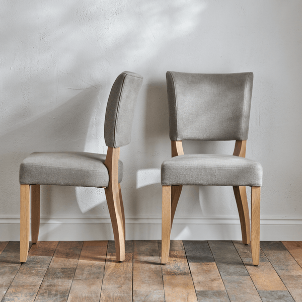 Neptune Furniture_Upholstery_Upholstered dining & bar stools default Renewed Mowbray Dining Chair Heavyweight Linen Spelt - Natural Oak