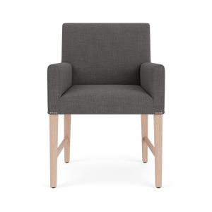 Shoreditch Carver Chair, Chloe Lead with Pale Oak Legs