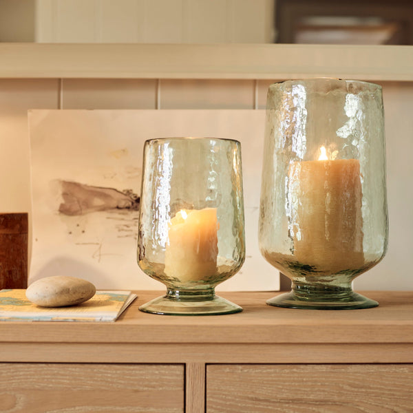 Neptune Vases Raynes Green Glass Hurricane