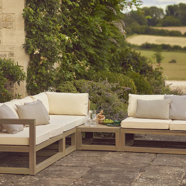 Neptune Seasonal_Garden_Outdoor coffee and side table default Pembrey 6 Seater Teak Modular Garden Sofa & Coffee Table Set