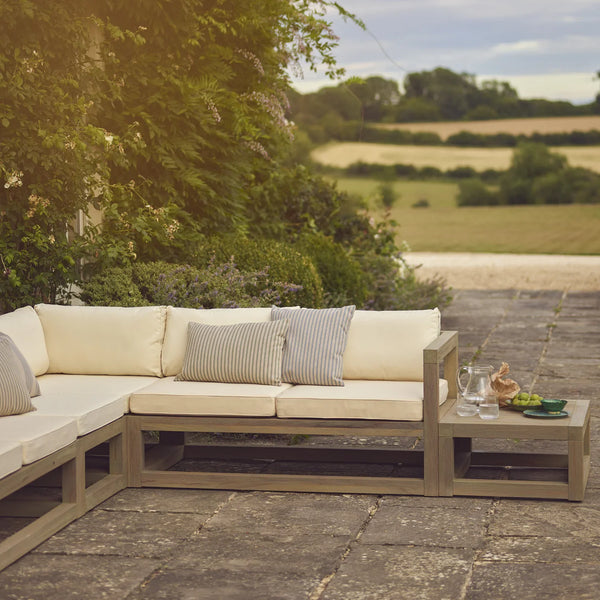 Neptune Seasonal_Garden_Outdoor coffee and side table default Pembrey 6 Seater Teak Modular Garden Sofa & Coffee Table Set