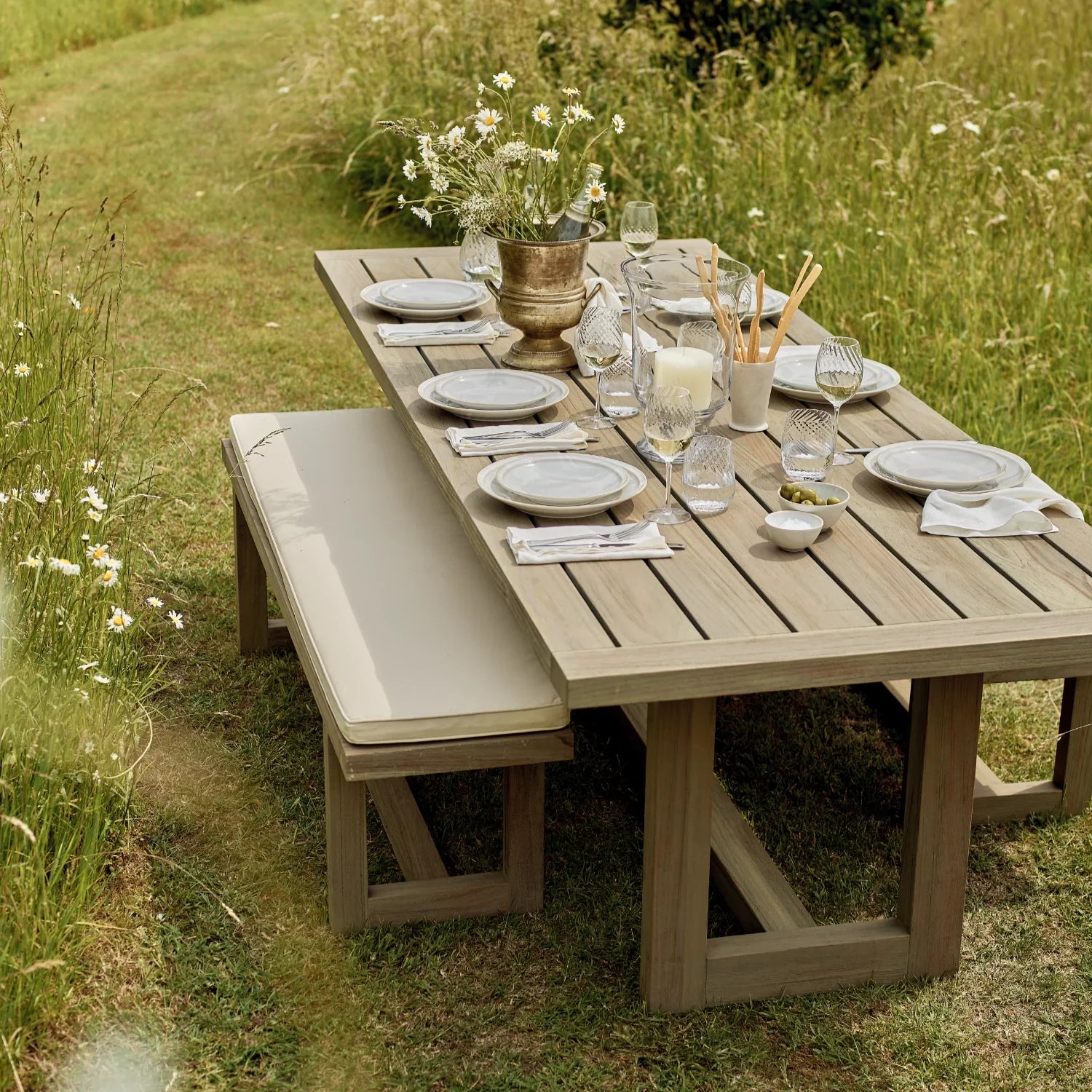 Neptune Seasonal_Garden_Outdoor dining tables default Pembrey 8 Seater Teak Garden Dining Table & Bench Set