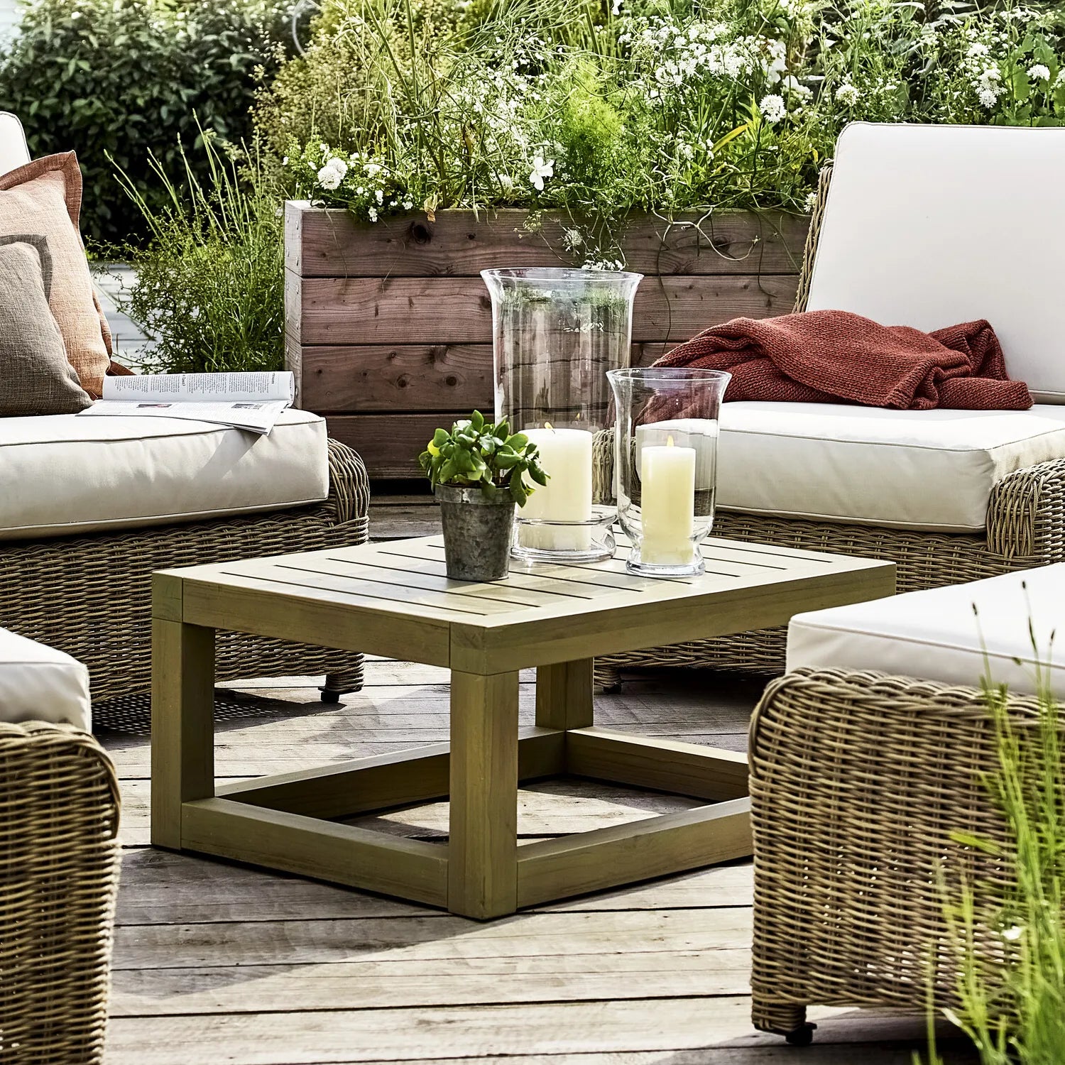 Neptune Seasonal_Garden_Outdoor coffee and side table default Pembrey Teak Garden Coffee Table