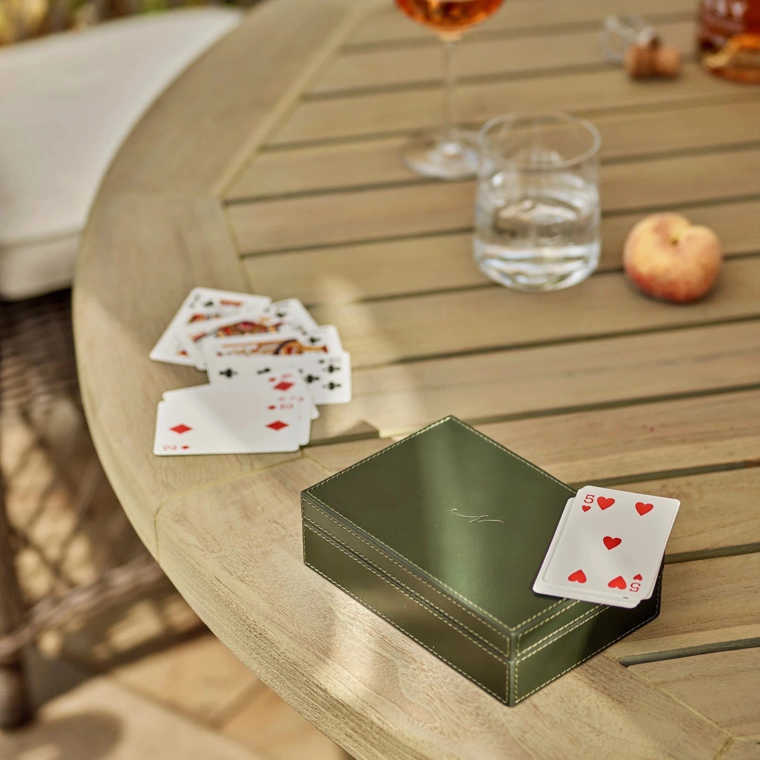 Neptune Accessories_Living accessories_Stationery & books default Neptune Leather Playing Cards Case, Constable Green