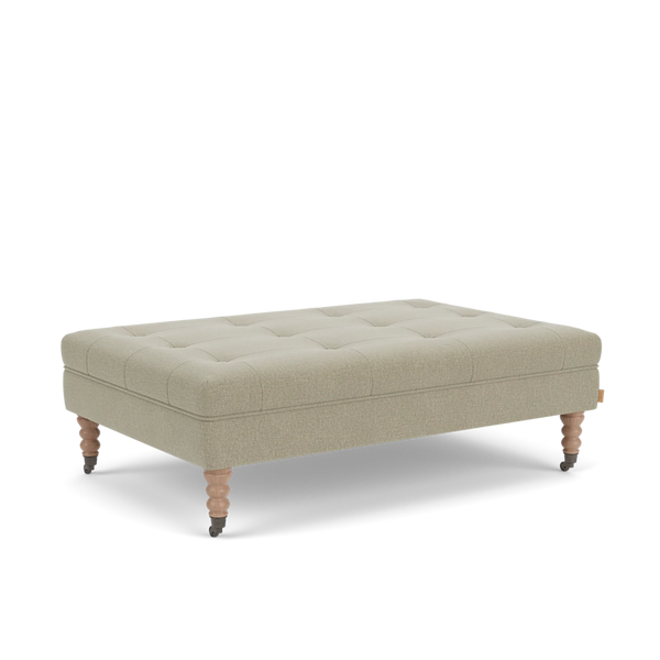 Neptune Furniture_Upholstery_Foot stools default Renewed Arthur Stool Large - Linara Moss - Natural Oak