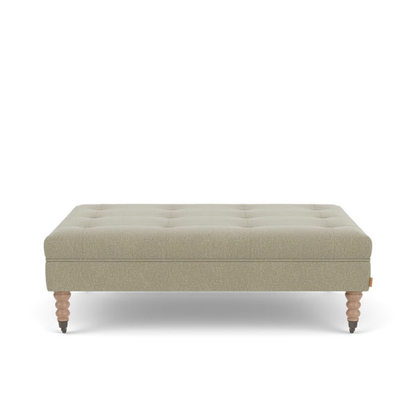 Neptune Furniture_Upholstery_Foot stools default Renewed Arthur Stool Large - Linara Moss - Natural Oak