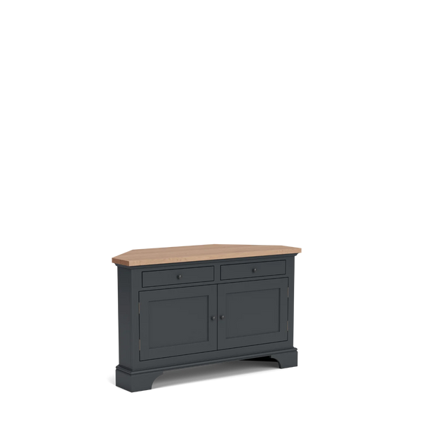 Renewed Henley 4ft Oak Corner TV Cabinet, Smoke