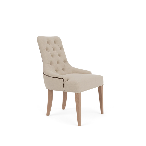 Neptune Furniture_Upholstery_Upholstered dining & bar stools default Renewed Henley Dining Chair - Heavyweight Linen Millet - Pale Oak