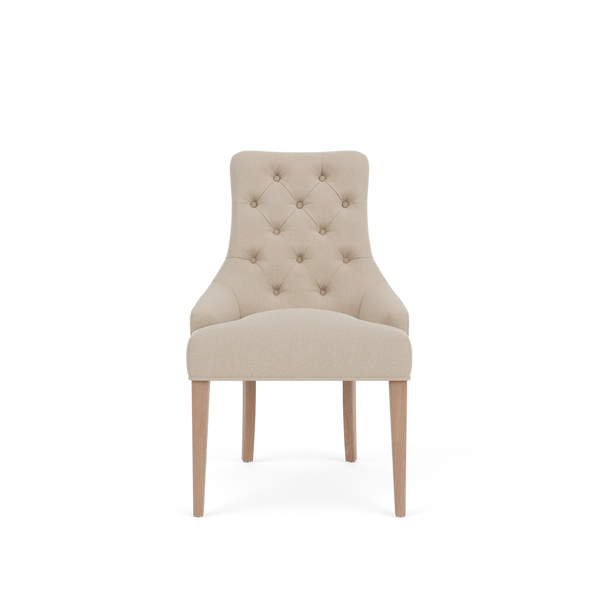 Neptune Furniture_Upholstery_Upholstered dining & bar stools default Renewed Henley Dining Chair - Heavyweight Linen Millet - Pale Oak