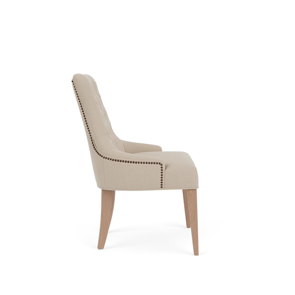 Neptune Furniture_Upholstery_Upholstered dining & bar stools default Renewed Henley Dining Chair - Heavyweight Linen Millet - Pale Oak