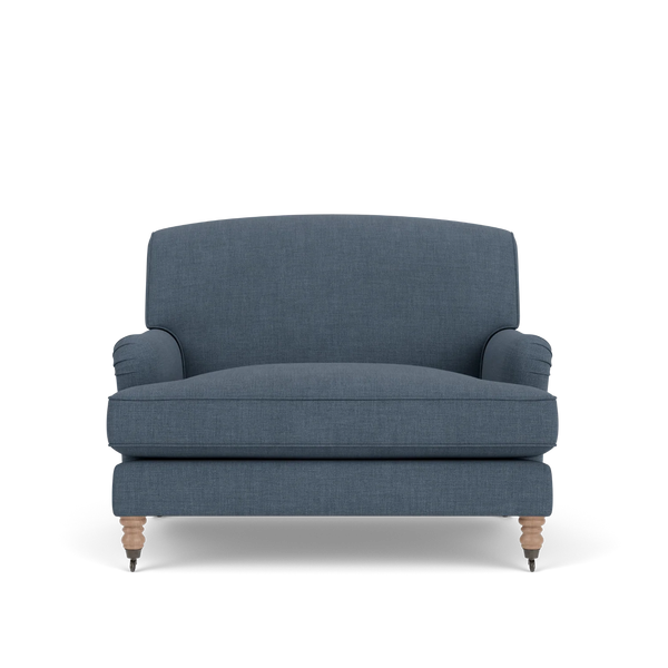 Renewed Olivia Loveseat - Signature Linen Denim - Natural Oak Legs