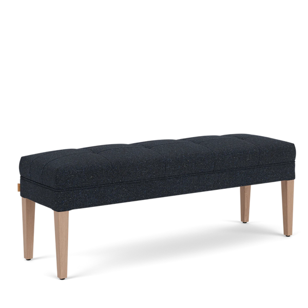 Neptune Furniture_Upholstery_Foot stools default Renewed Rupert Stool - HARRIS TWEED Bilberry - Natural Oak Legs