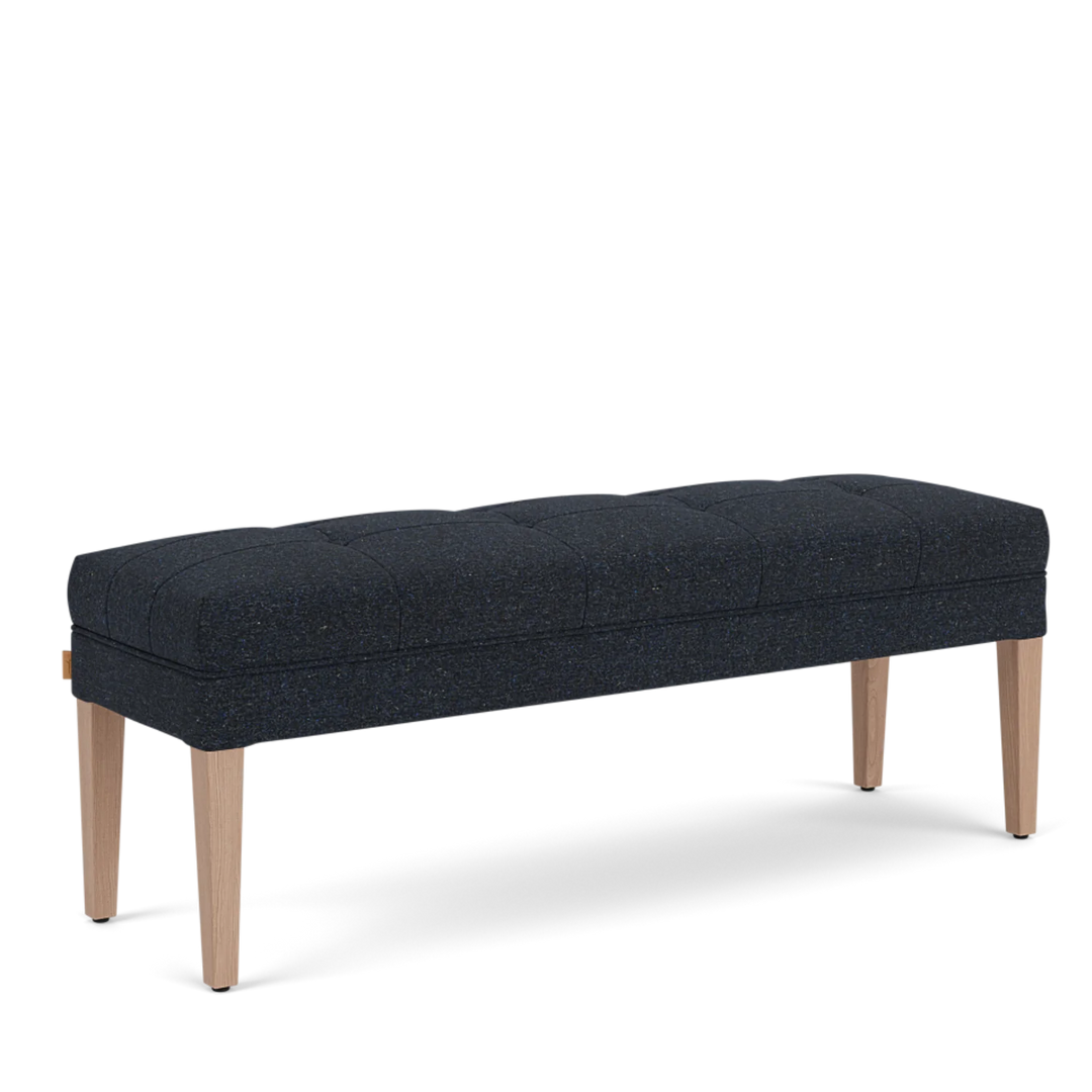 Renewed Rupert Stool - HARRIS TWEED Bilberry - Natural Oak Legs