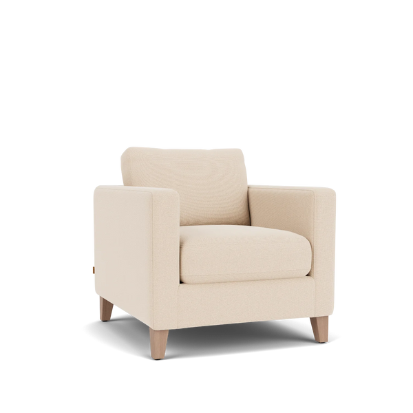 Renewed Shoreditch Armchair - Hvyweight Lin Pale Oat - Natural Oak