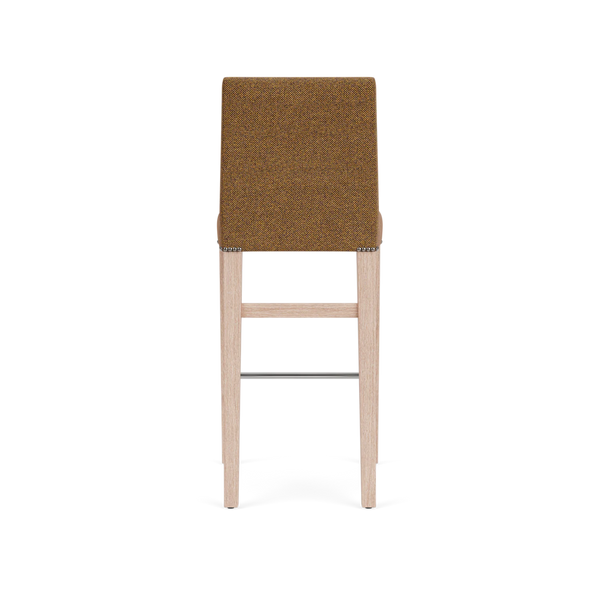 Renewed Shoreditch High Back Bar Stool, HARRIS TWEED with Pale Oak Legs