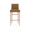 Neptune Furniture_Upholstery_Upholstered dining & bar stools default Renewed Shoreditch High Back Bar Stool, Harris Tweed Marmalade - Pale Oak