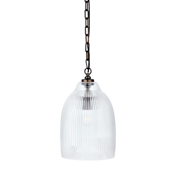 Neptune Accessories_Lighting_Pendants default Shaftesbury Small Flutted Glass Pendant Light, Bronze