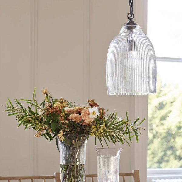 Neptune Accessories_Lighting_Pendants default Shaftesbury Small Flutted Glass Pendant Light, Bronze