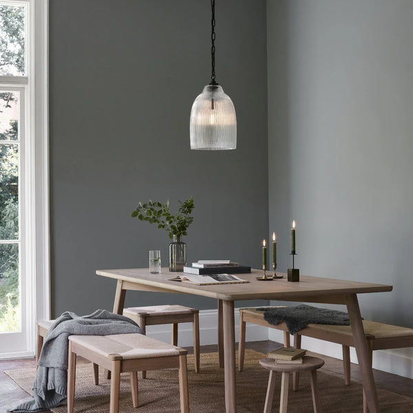 Neptune Accessories_Lighting_Pendants default Shaftesbury Small Flutted Glass Pendant Light, Bronze