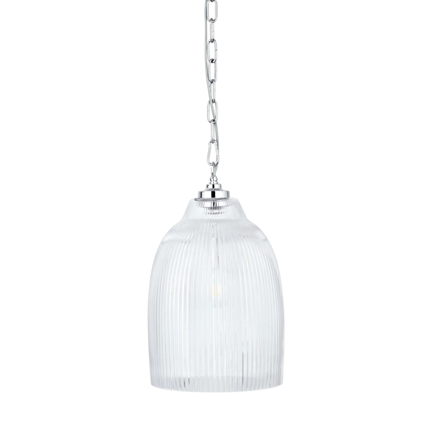 Neptune Accessories_Lighting_Pendants default Shaftesbury Small Flutted Glass Pendant Light, Chrome