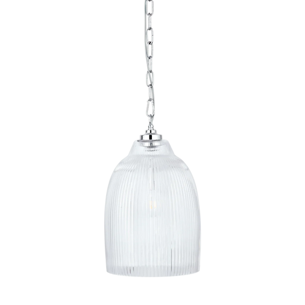 Neptune Accessories_Lighting_Pendants default Shaftesbury Small Flutted Glass Pendant Light, Chrome