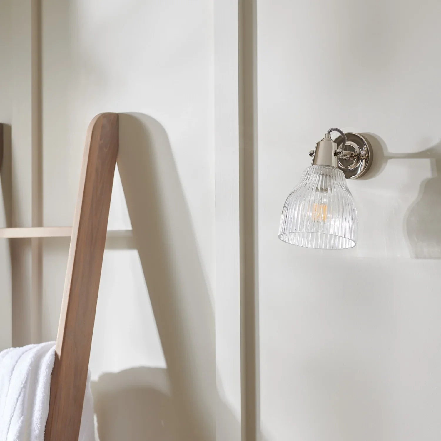 Neptune Accessories_Lighting_Wall lights default Shaftesbury Flutted Glass Wall Light, Chrome