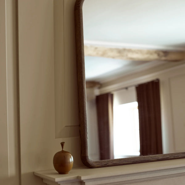 Sherwood Arched Overmantel Wall Mirror, Darkened Oak