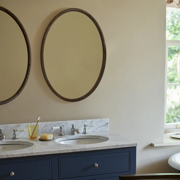 Sherwood Oval Wall Mirror, Darkened Oak