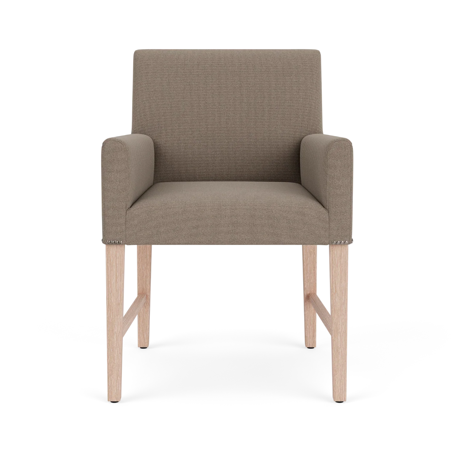 Neptune Furniture_Upholstery_Upholstered dining & bar stools default Shoreditch Carver Chair, Heavyweight Linen in Spelt - Vintage Oak Legs