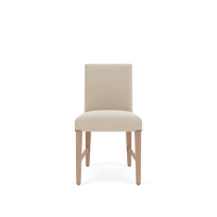 Shoreditch Dining Chair, Linara Linen Natural - Natural Oak Legs