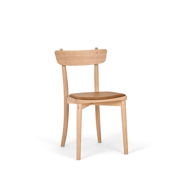 Stirling Oak Dining Chair, Tan Leather