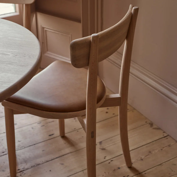 Renewed Stirling Oak Dining Chair, Tan Leather