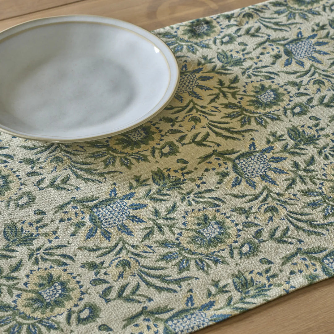 Sylvie Cotton Linen Table Runner, 350cm – Neptune