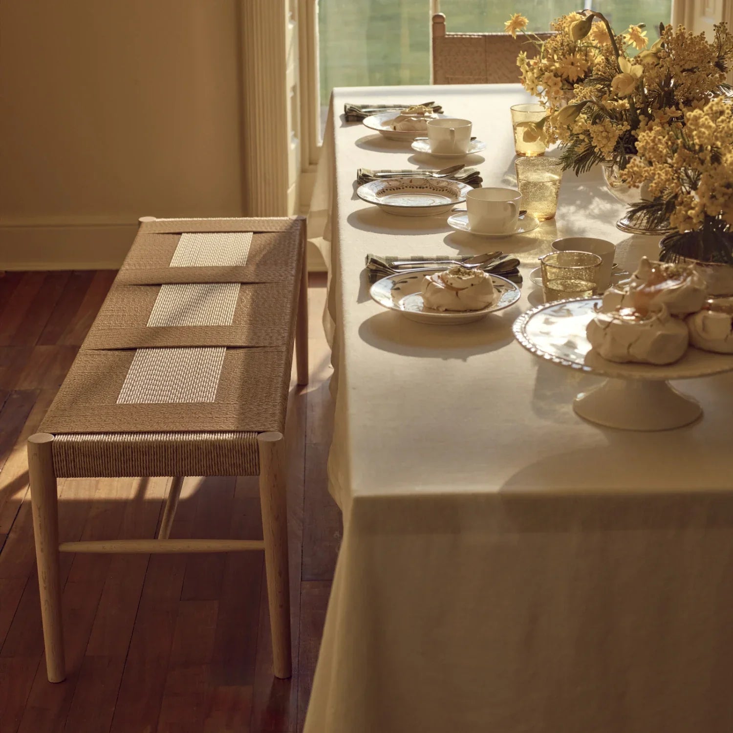 Neptune Furniture_Living & dining furniture_Dining & bar stools default Tilbury 3 Seater Rattan Dining Bench