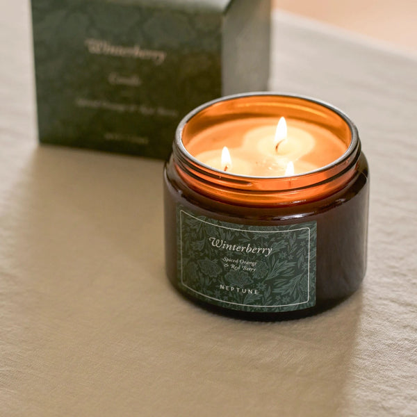 Neptune Seasonal_Christmas_Christmas fragrance default Winterberry 3 Wick Candle, Spiced Orange & Red Berry